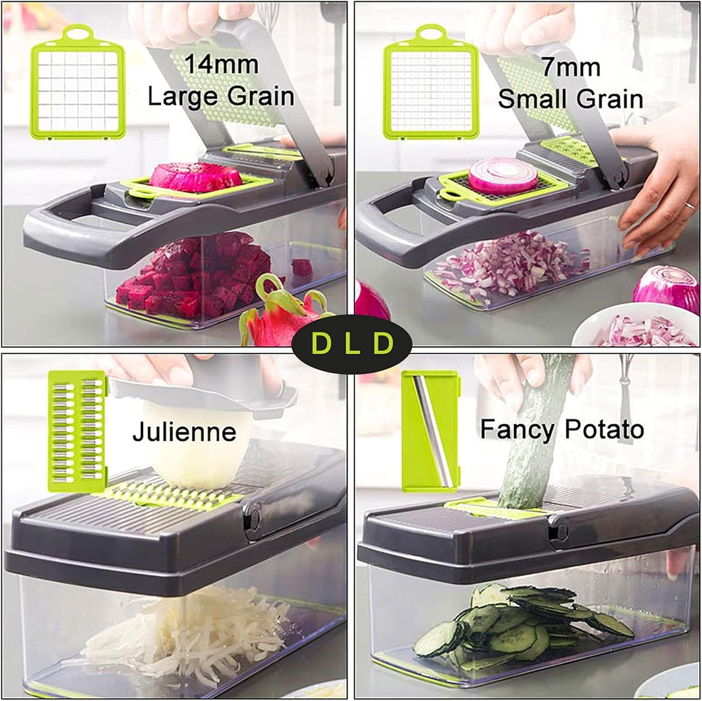 11 in 1 Multi-Function Vegetable and Fruit Chopper Kitchen Multi-Function Diced Vegetable Artifact Potato Shredded Grater Grater Household Potato Chip Sliced Grater