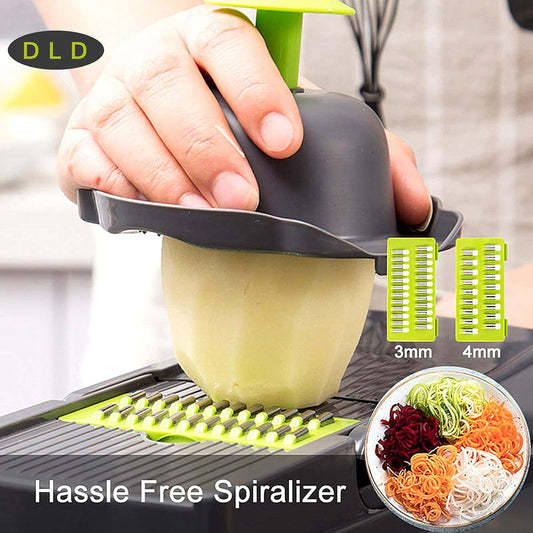 11 in 1 Multi-Function Vegetable and Fruit Chopper Kitchen Multi-Function Diced Vegetable Artifact Potato Shredded Grater Grater Household Potato Chip Sliced Grater